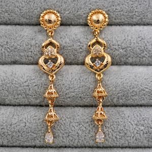 18kt Gold Filled Topaz Heart Drop Earrings